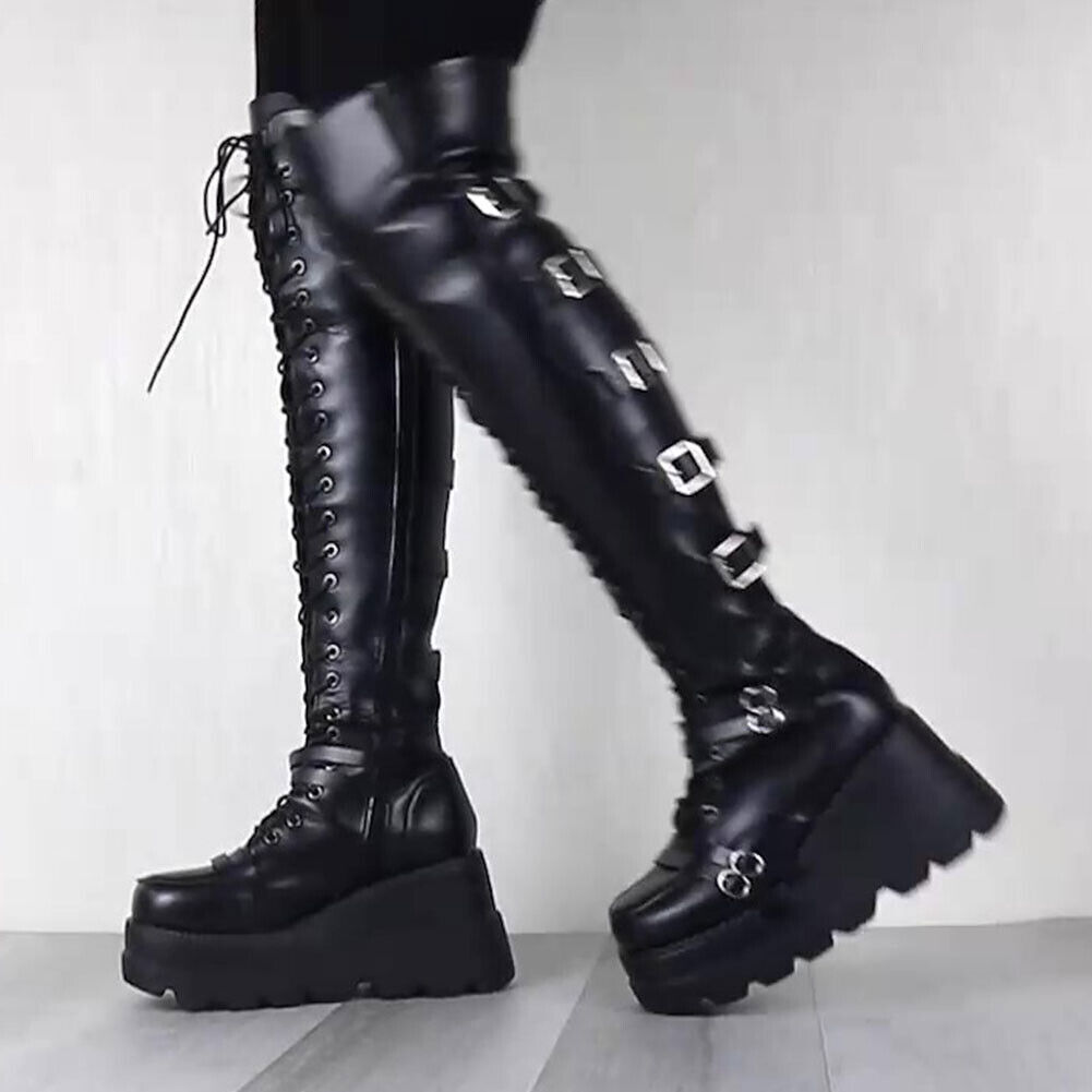 High Heels Boots Women Wedges Shoes 