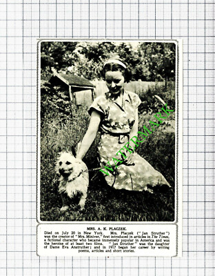 Frau A K Placzek Jan Struther Frau Miniver - 1953 Steckling