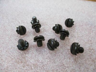 10-32x3/8'' SEMS Pan Head Mach Screws Slotted Ext. Tooth L/W Black Oxide 75 #1302