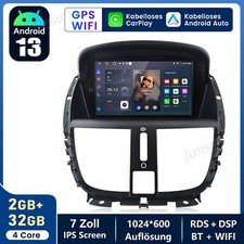 Per Peugeot 207 06-2015 Android 14 Autoradio GPS Navi DAB+ WIFI BT Carplay 2+32G