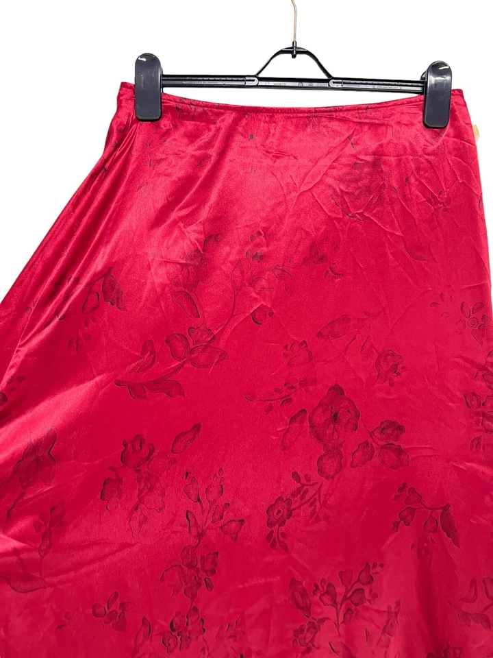 Ruff Hewn True American Wear Women's Bright Red Silky Knee Length Skirt Size 12 - Image 4 of 4