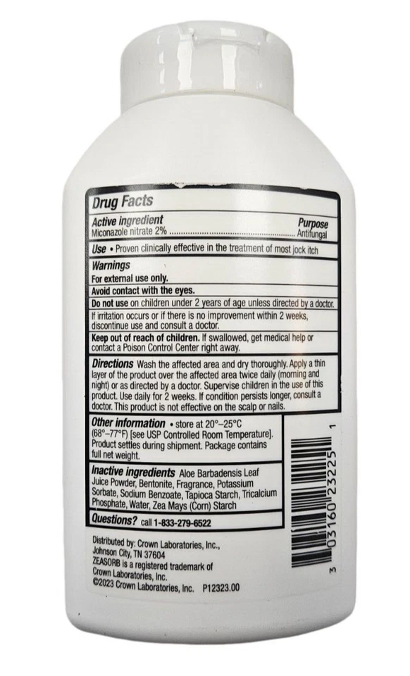 Zeasorb AF 抗真菌粉 Jock Itch 等 2.5 盎司(2 包)蓝色 -- — 第 2/2 张图片