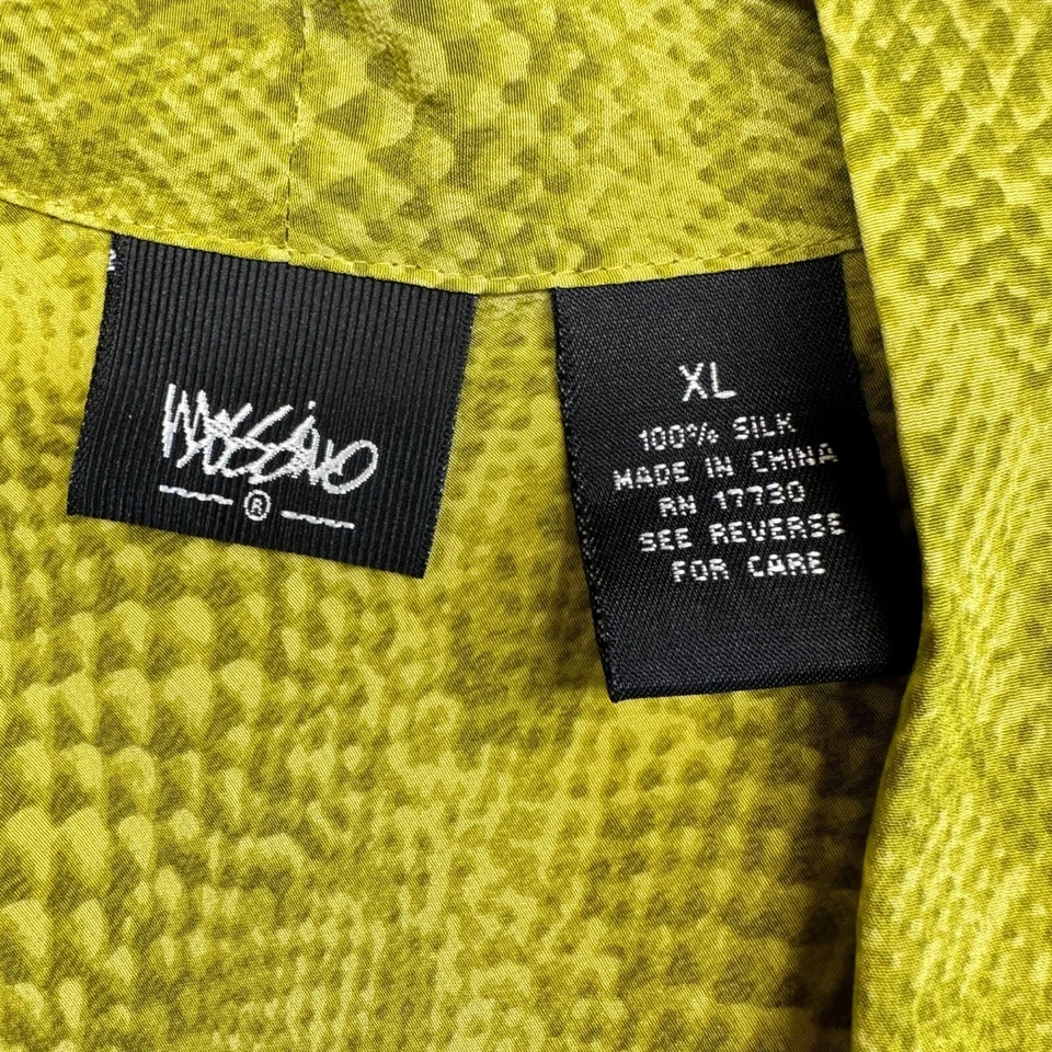 Mossimo Womens Y2K Silk Green Snake Print Sleeveless Top Tie Collar Size XL - Image 3 of 4