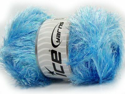 Large 100 gram skein Ice Eyelash Dazzle 67539 Blue, Iridescent Sparkle