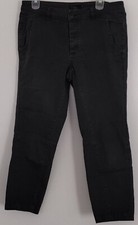 prAna Charcoal Gray Ankle Pants Women's Size 10 Khaki Pockets Button Pre-owned