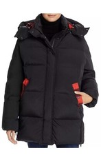 Woolrich Oversized Down Puffer Jacket Buffalo Check Parka Black Coat W/hood *m