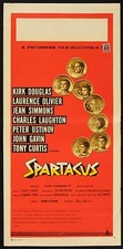 LOCANDINA, SPARTACUS di S.KUBRICK, KIRK DOUGLAS,RARA 1a EDIZIONE  POSTER AFFICHE