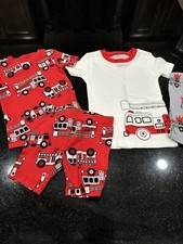 Carters Boys Fire Truck Pajamas Size 18M New With Out Tags Set Of Two