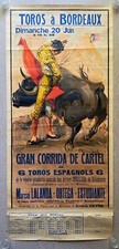 Oryg. Plakat imprezowy, Kampf byka, Bordeaux, Francja, Stary plakat, walka byków, ok. 1935