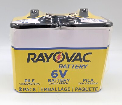 Confezione Da 2 Batterie Lanterna Rayovac 6 Volt 944-2R Con Terminali A Molla