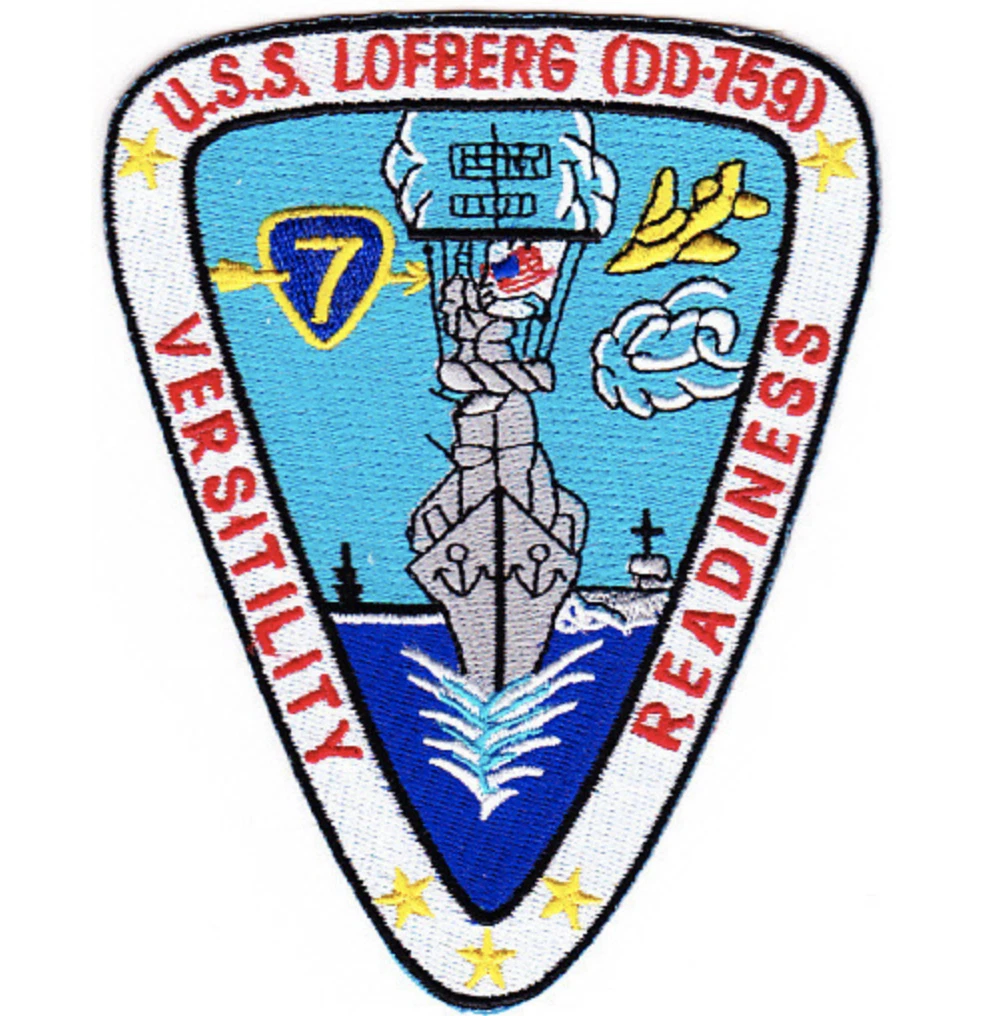 5" NAVY USS LOFBERG DD-759 EMBROIDERED PATCH