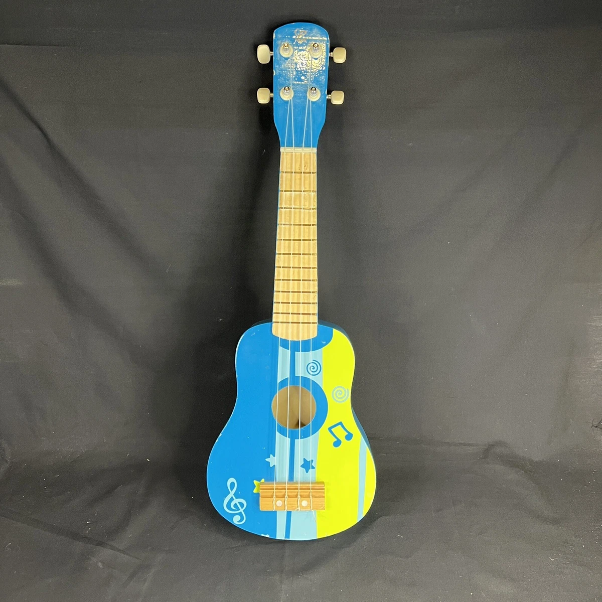 Hape kid's wooden toy ukulele in blue sales