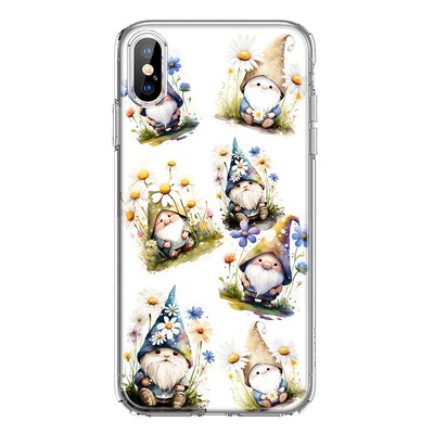 For Apple iPhone XS Max Shockproof Case Cute White Daisies Gnomes