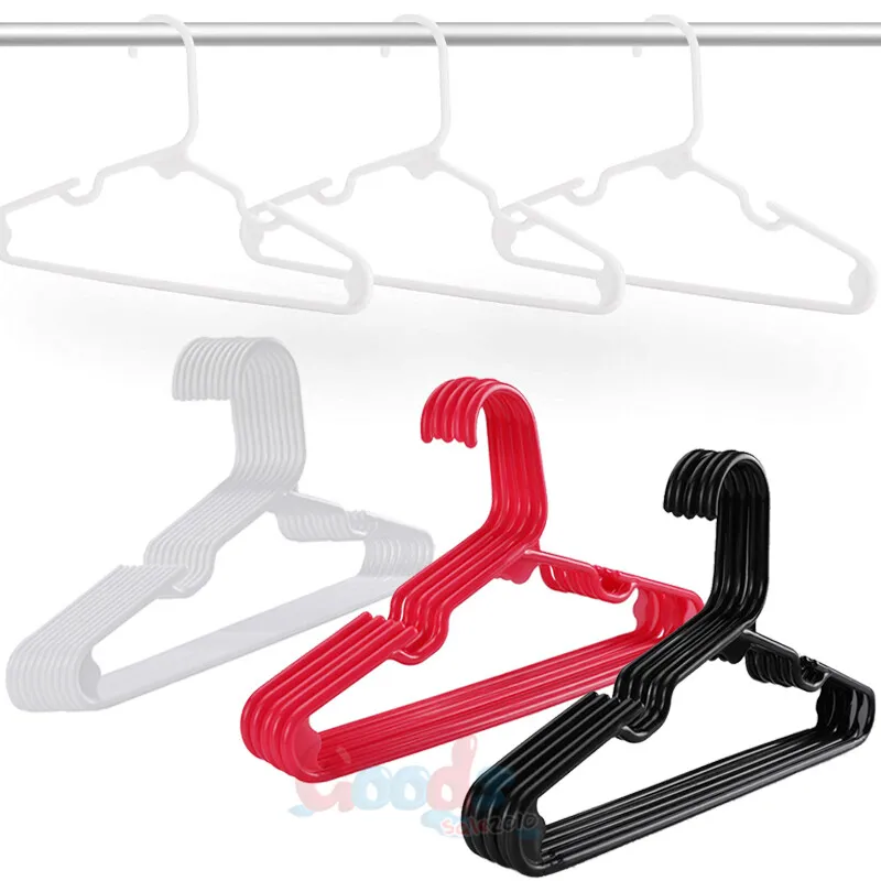 5x Non-Slip Baby Hangers Children's Kids Plastic Clothes Hangers 12 White  Black