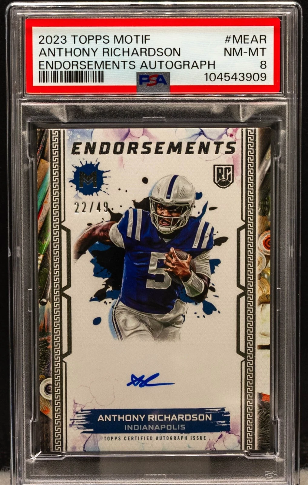 Anthony Richardson Topps Motif Motif Endorsements Autographs #MEAR Base