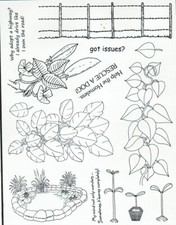 Unmounted Rubber Stamp Plate, Unmounted/Uncut Pink Rubber Stamps