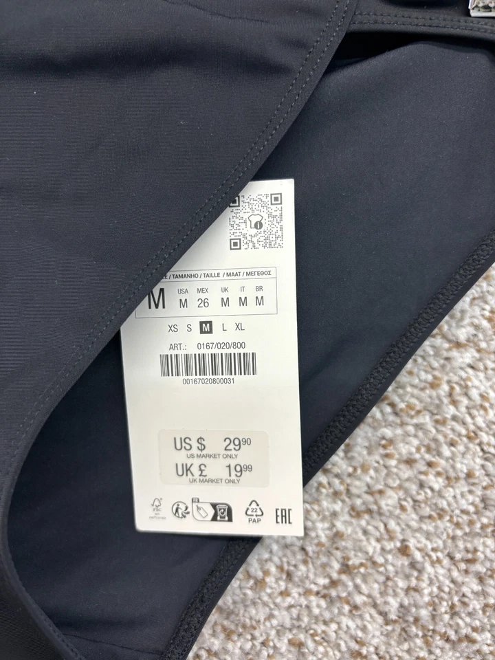 Parte inferior de bikini negra Zara traje de baño básico mezcla y combinación pantalones de baño para mujer M Foto 2 de 4