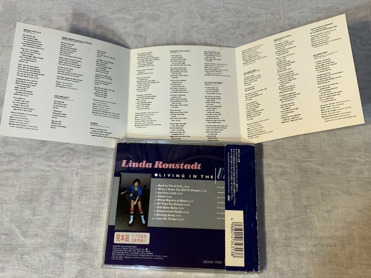 Promo LINDA RONSTADT Living In The USA JAPAN CD 32XD-729 w/ OBI