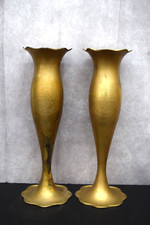 Pair of 19" Antique Trumpet Style Church Flower Vases, Used (CU805) Chalice Co.