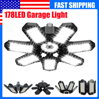 12000000LM LED Garage Light Bright Work Shop Ceiling Light Deformable Bulb Lamp