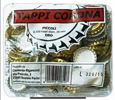 Tappi Bottiglie Pomodori a Corona diametro 26 MM adatti a bollitura 100 PEZZI