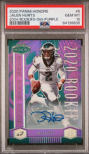 Jalen Hurts 2020 Panini Honors Purple #4/9 PSA 10 Auto Rookie Eagles Rare
