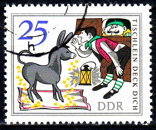 Deutschland DDR gestempelt Zeichentrick Märchen Tischlein deck dich Esel / 1085