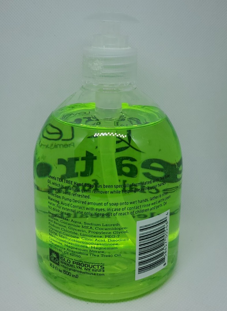 Levels Tea Tree Premium Hand Soap Pump Lid 16.9 fl oz Each Exp 09/2023