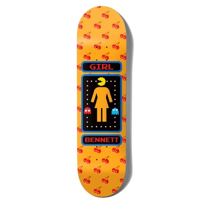 Girl x Pac-Man Skateboard Deck Bennett Orange 8.25 