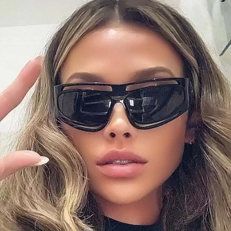 Unique Hollow Mesh Sunglasses Women Outdoor Riding Windshield Athletic Eyewear