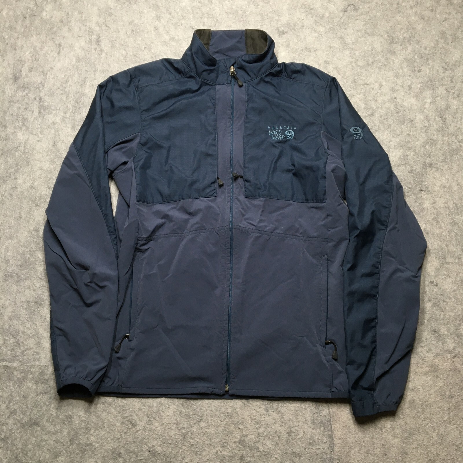 Mountain Hardwear Sprag Jacket Mens Medium M Navy Blue Lightweight Brushed Zip