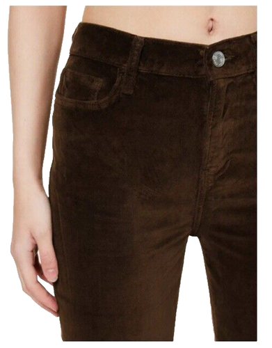 FRAME Le High Flare Velveteen Jeans Size 26, Brown, NEW, Retail $298 - Picture 6 of 16
