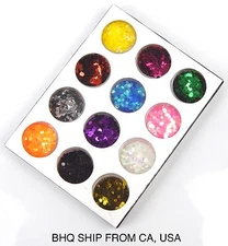 12 COLORS HEXAGON NAIL ART DECORATION DESIGN