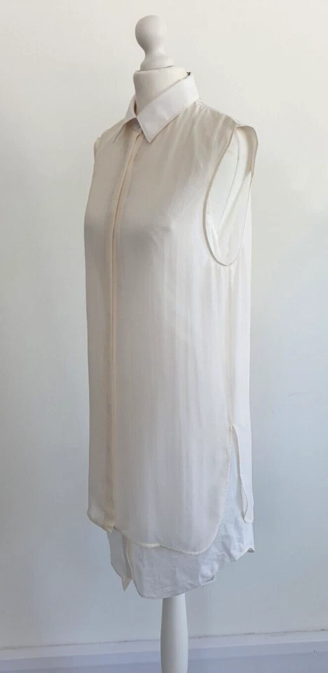 Новый Alexander Wang, рубашка платье, Великобритании 8/10, маленький, белый, 100% шелк, новый с этикетками - Изображение 2 из 4