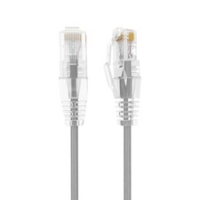 14ft Slim Cat6a 28AWG UTP Ethernet Network Patch Cable, Gray