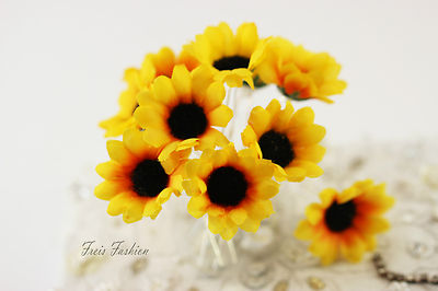 Haarnadeln Mit Sonnenblume, 10 Stück – Für Brautjungfern, Abschlussbälle, Parties & Boho-Frisuren