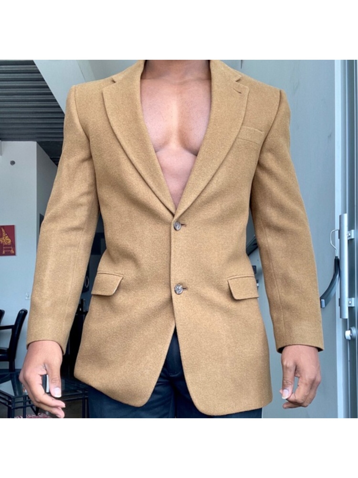 HART SCHAFFNER MARX Мужской бежевый однобортный пиджак классического кроя 42S 19790₽