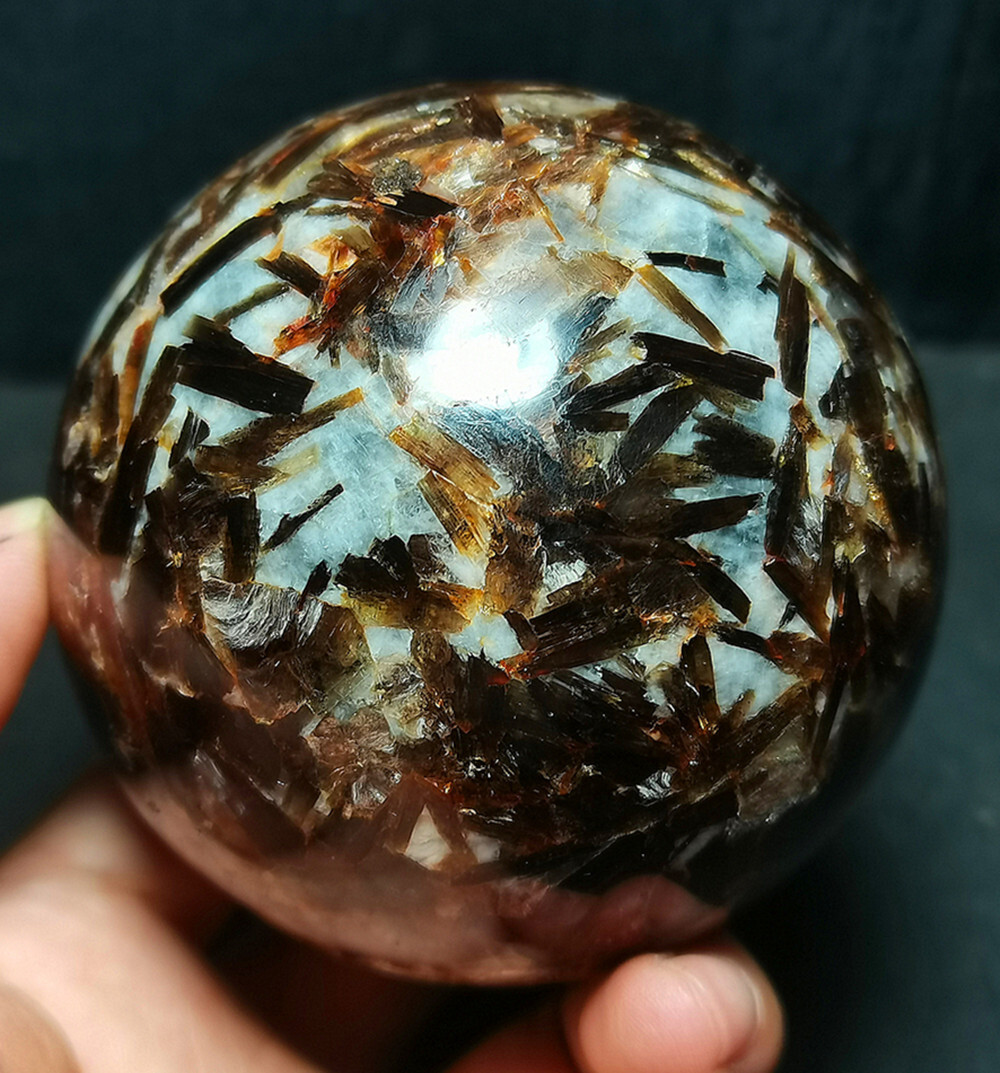 725.5G Natural Brown Tourmaline Mica Symbiotic Crystal Ball