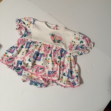 Little Me Girls Floral Embroidered Ruffle Romper One-Piece Snap 6-9M
