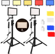 2 Pack LED Video Light, Photography Lighting Kit, 2400-6800K Dimmable Studio Lig