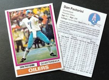 1974 Dan Pastorini Houston Oilers Custom Hand Made Art Card
