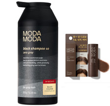 Moda Moda Zero Gray Black Hair Shampoo with Natural Brown Hair Cover Stick
