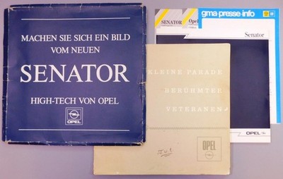 1987 Opel Senator Dealer Brochure w/ Gift Prints of Cars 1898-1925 FD14