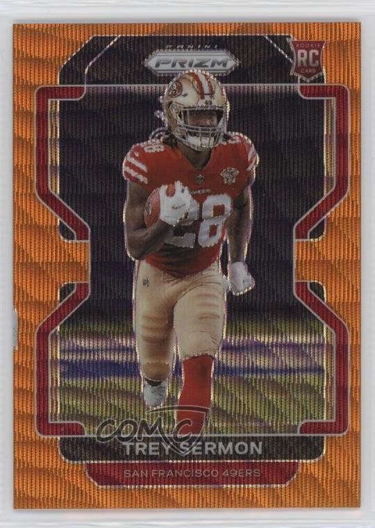 2021 Panini Prizm Rookie Orange Wave Prizm 59/60 Trey Sermon #354 pe8