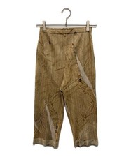 Pleats Please Khaki Corduroy Cropped Pants S Women  s Vintage Authentic