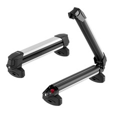 2-Pc Aluminum Ski  Snowboard Roof Rack, 4 Skis/2 Boards, Lock  Rubber Padding
