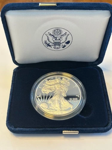 2010-W American Silver Eagle Proof with Box & COA 1 oz 999 Fine Silver