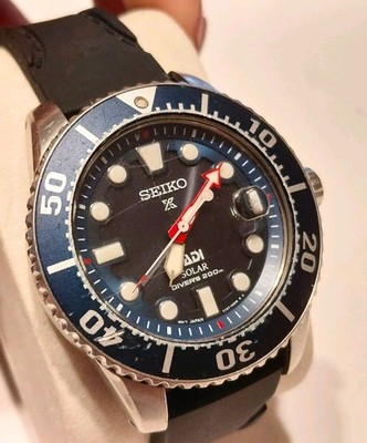 Seiko Prospex PADI Solar Quartz Diver 200m V157-0DF0 Blue/Bezel Rubber Strap
