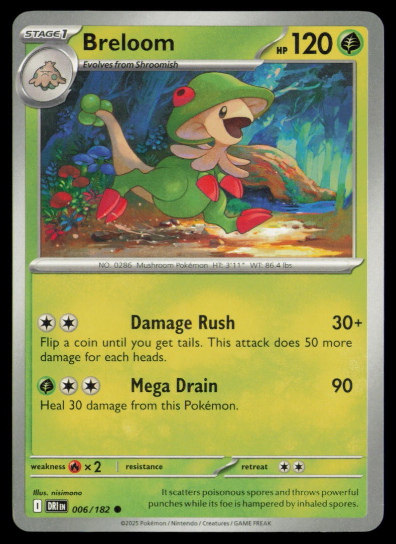 Breloom 006/182 C Destined Rivals NM Pokemon 2025