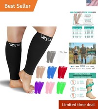 Plus Size Calf Compression Sleeves for Women and Men, Wide Calf Footless 15-1...